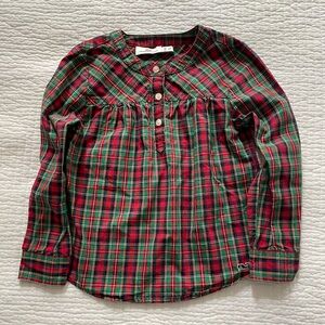 Vineyard Vines Holiday Plaid Popover Top